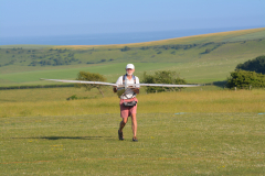 Robin retrieving his Kirby Kite after landing