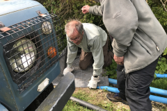 David King returning from within a Hawthorne bush having recovered Colin's Caprice wing and tailplane.