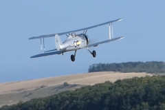 Les Crane maidens his Gloster Gladiator. Built from the Brian Taylor plan ( www.sarikhobbies.com ), model is 56” wingspan. Motor is a 4Max 360kV, 80amp ESC, prop is 17 x 10 and battery is 5s 4500. Decals from Callie Graphics depict the Shuttleworth Collection Gladiator. Flies well. Photo Grahame Pearson.  Photo Grahame Pearson.